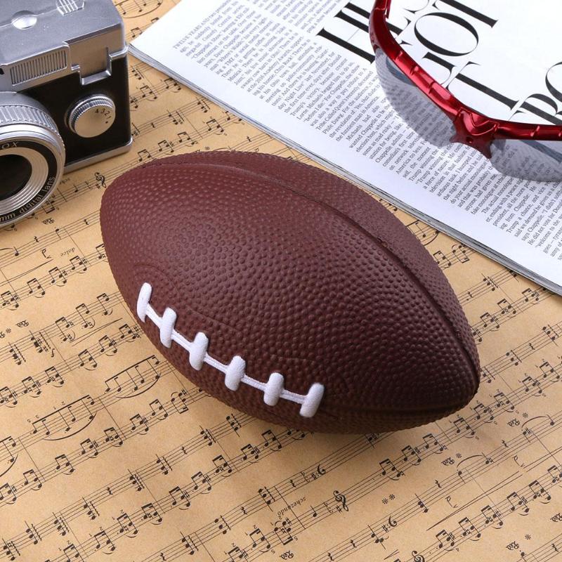 Soft PU Rugby Ball Foam Brown Anti-stress Rugby Soccer Squeeze Ball Kids Toy Outdoor Training American Football Stress Reliever