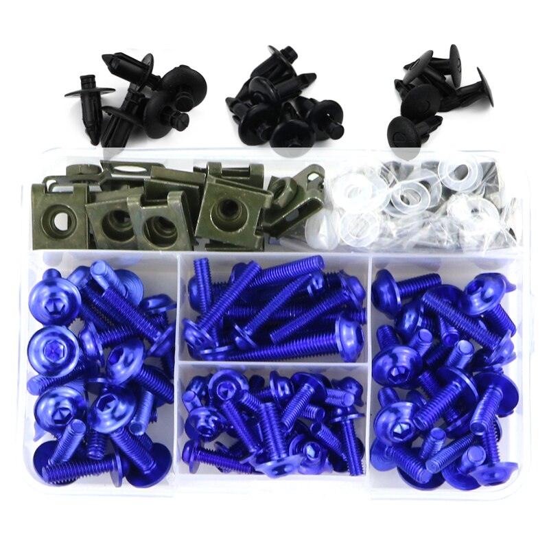 full fairing bolter sett skruer feste til suzuki gsxr 600 gsxr 750 gsx -r600 gsx -r750 gsx -r1000 gsx 1300r hayabusa  sv650 sv1000s: Blå