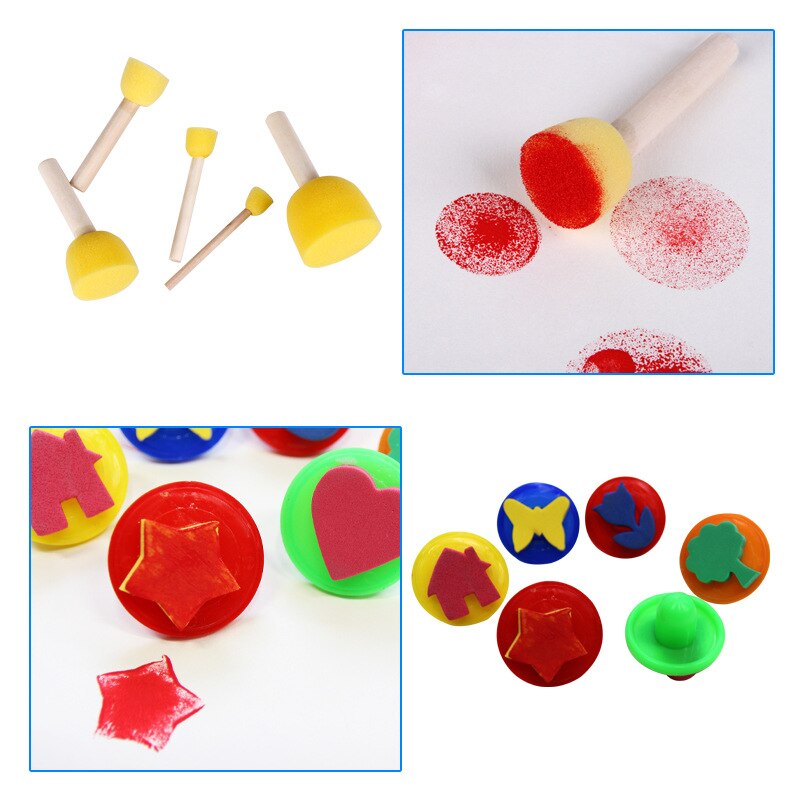 29 stuks/set kinderkrabbelset kleuterspons kunstenaar schilderen tekenen verfkwasten kunst acryl aquarel olie snel