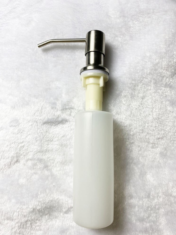 300ML Kitchen Sink Soap Dispenser Black ABS Dispenser Detergent Liquid Soap Lotion Dispensers Stainless Steel Head hand sanitzer: Silver