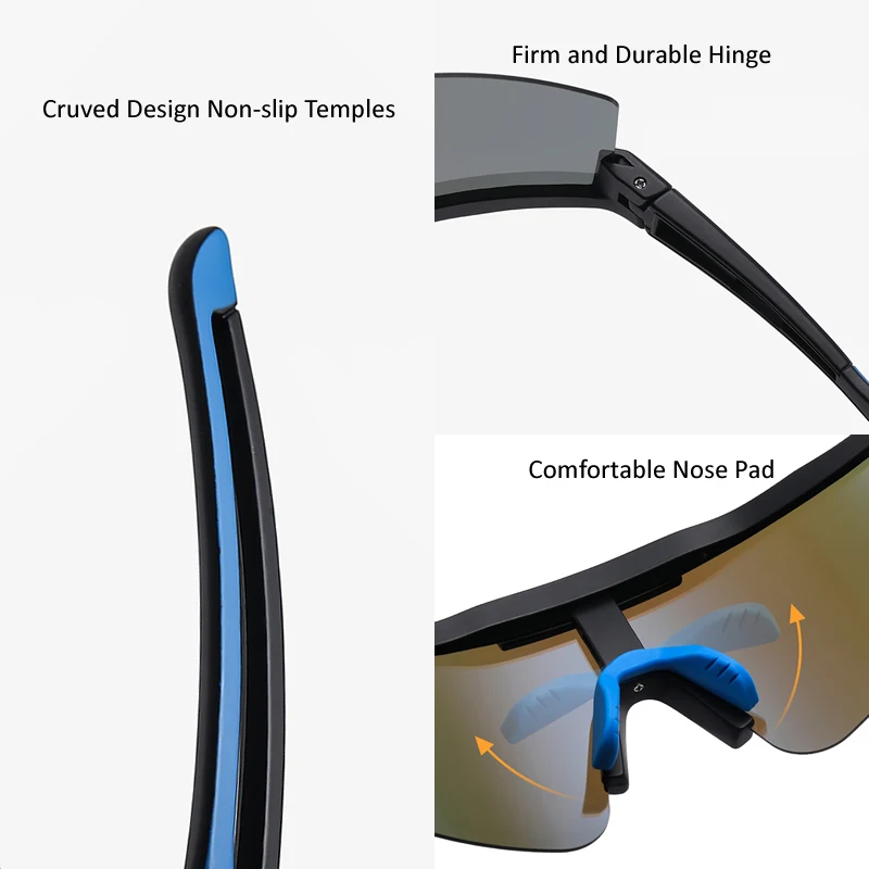 FLYING WAVES Unisex Polarized Cycling Sunglasses MTB Sports Goggles Windproof UV-resistant Driving Sunglasses for Men Women