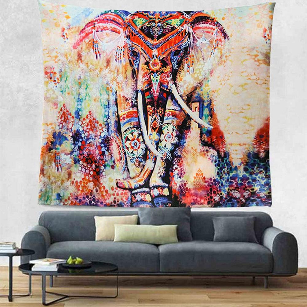 Vægophæng indretning mandala 150 x 200cm boheme elefant væghængende gobelin hjem værelse indretning psykedelisk gobelin