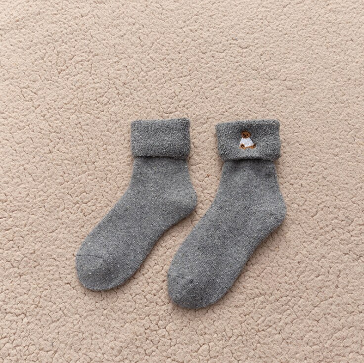 Thicken Winter Warm Wool Socks Women Japanese Style Solid Color Towel Christmas Socks for Ladies 102402: 11