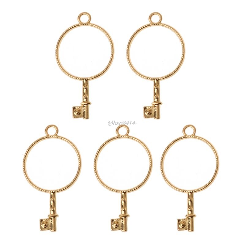 5 sztuk Cabochon baza ustawienie klucz rama wisiorek Bezel ustawienie DIY UV żywica wisiorki akcesoria