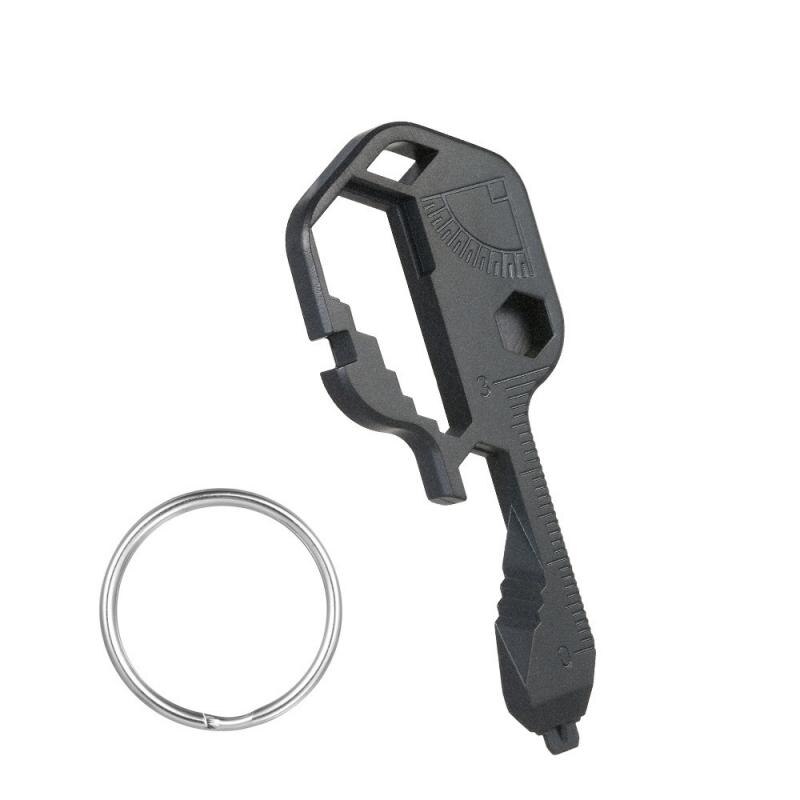 1/2 PC-24IN1 Multi-Tool Key Shaped Pocket Tool for Keychain w/Bottle Opener Car Disassembly Tool Car Repair Combination Suit: black