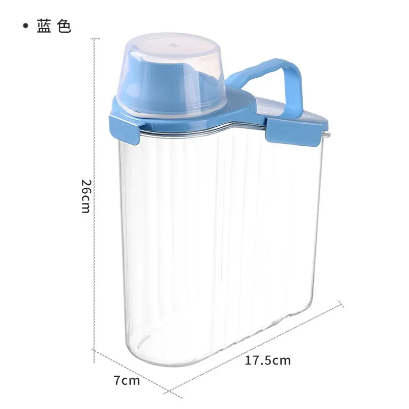 Grandes tasses doseuses à bec verseur pour céréales, stockage compact des aliments secs, transparent, laqué fl.oz, 1,5 l: Clair