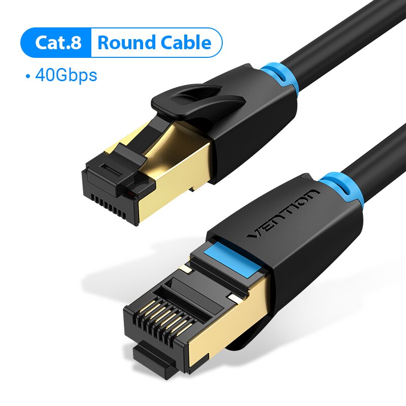 Ventie Kat 8 Ethernet Kabel Netwerk Kabel Hoge Snelheid 40Gbps Sftp Draad Internet Patch Kabel Met RJ45 Connector Voor router Modem: Round cable / 10m