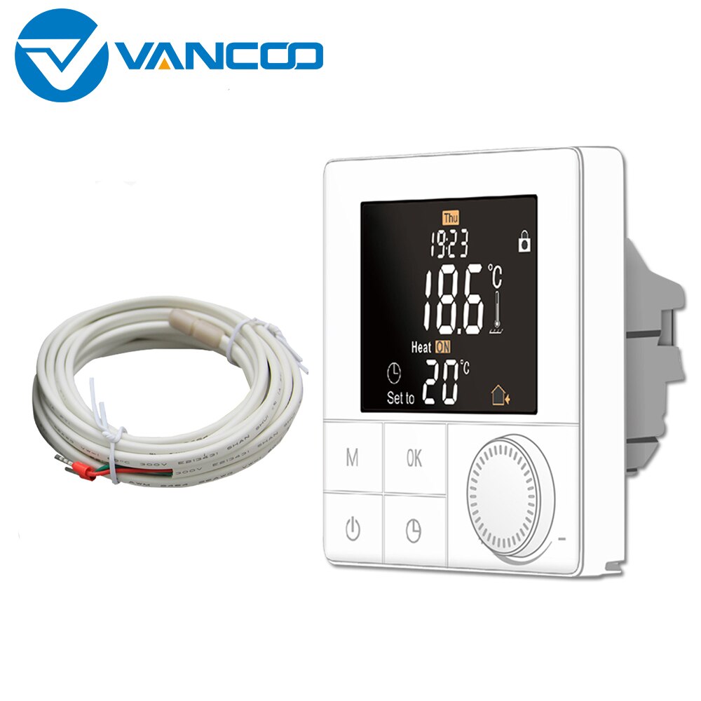 Vancoo Thermostat 220V Electric Heating Temperature Controller Touch Screen Warm Floor Heating Room Thermostat Remote Control