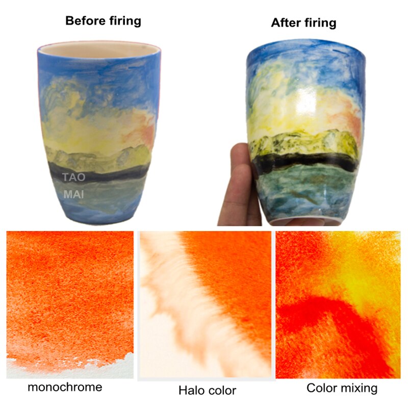 12 kolorów/zestaw narzędzia robić malowania ceramiki podszkliwny jednorodny pigment akwarelowy ceramika DIY ręcznie malowany podszkliwny malowany pigment