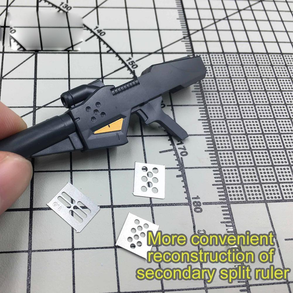 4 In 1 Steel Drill Scribe Line Templates Ruler Details Ruled Model Tool Rulers Auxiliary Tools Craft Model Engraved R8X3