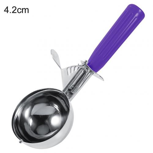 Stainless Steel Ice Cream Scoops with Plastic Handle Fruit Mash Spoon Ice Cream Ball Scoop Ice Cream Spoons Kitchen Tool: 42mm