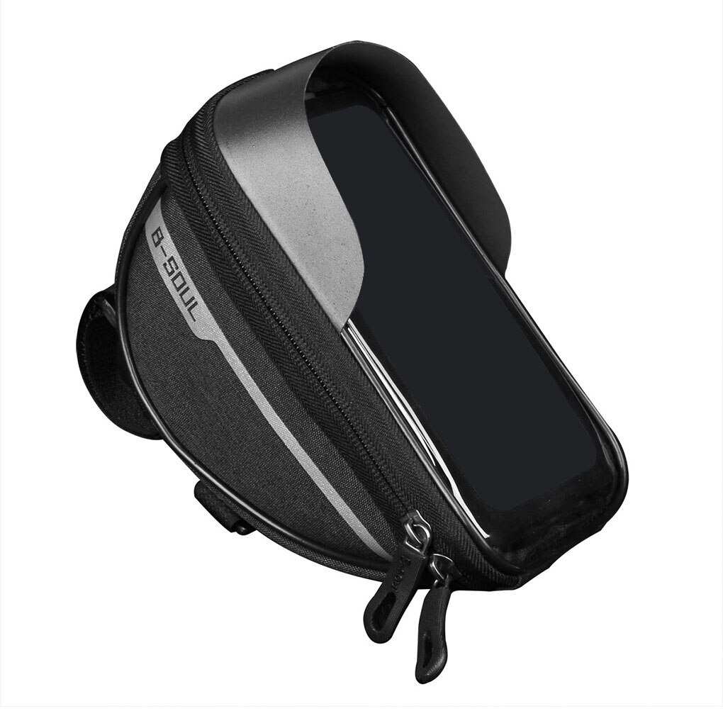 Fietsen Bag Fiets Head Tube Stuur Telefoon Tas Met Touch Screen Waterdichte Opknoping Opbergtas Mount Bike Gereedschap Tassen Case: Black