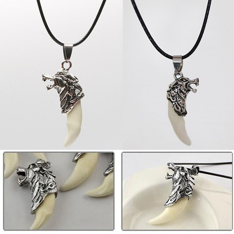 Men's Wolf Tooth Pendent Necklace Tribe Warrior Totern Guard Necklace Luxury Jewery For Male