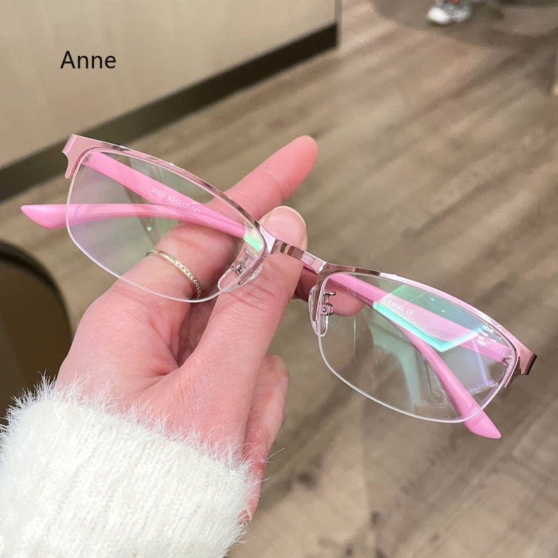 Lunettes de myopie pour femmes, à la , demi-jante en métal, monture ovale pour lentilles de Prescription, lecture очки для зelerin