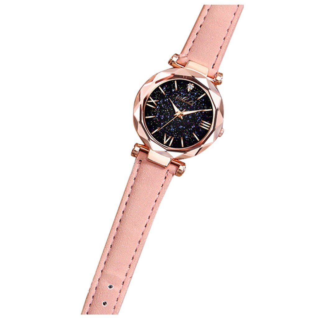 Zegarek Damski-relojes de para mujer, de cuarzo, informal, de cuero, femenino,: Rosa