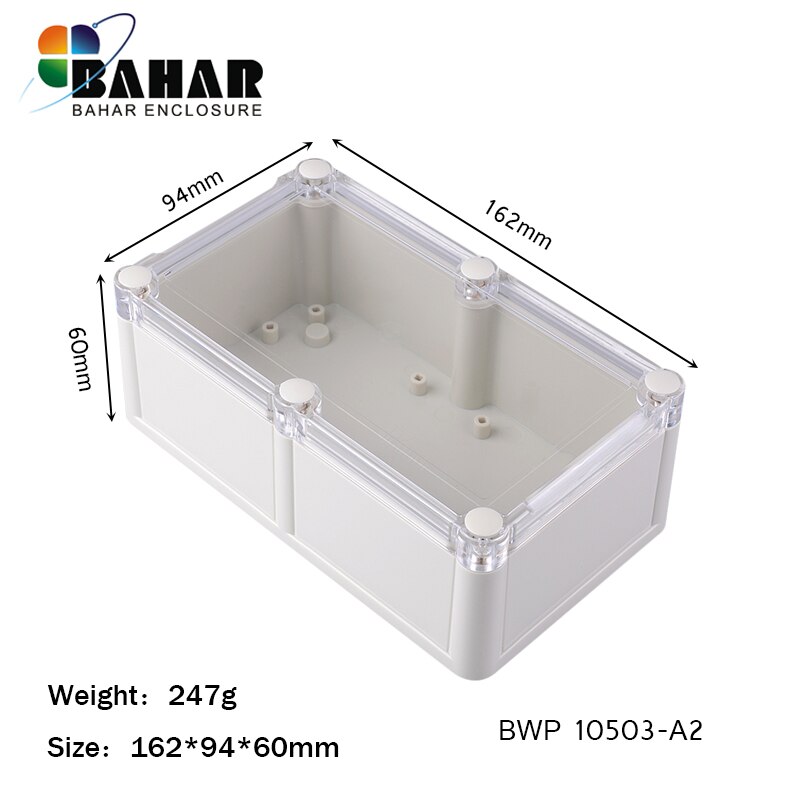 Waterdichte junction box clear PC plastic project geval DIY verzegelde waterdichte IP68 ABS behuizing instrument geval 162*94 * 60mm