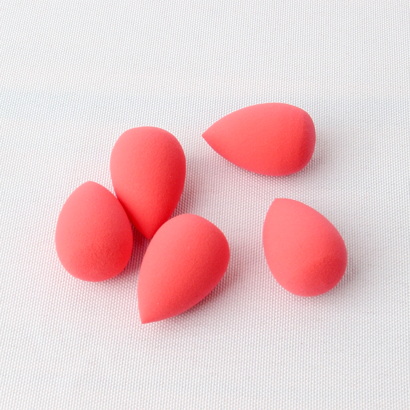 Lote de 5 unidades de esponjas cosméticas de pequeño liso para dedos, esponja para uso en seco y mojado, utensilios de belleza base, Mini esponja de maquillaje BB en forma de gota de agua