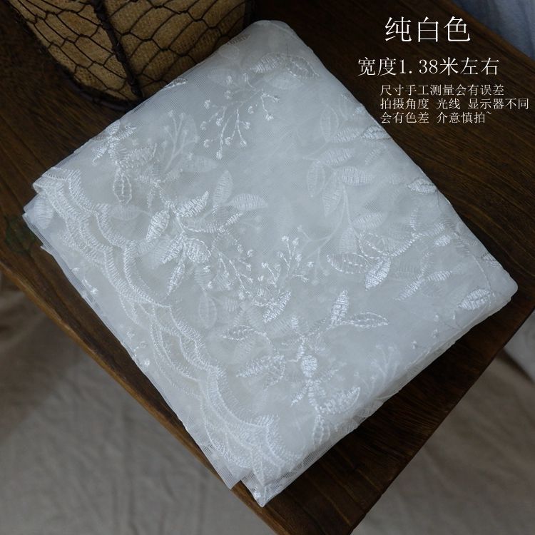 50cm*136cm organza bloemen borduurwerk brede kant stof diy rok kleding stof schaduwgordijn handgemaakte accessoires: 13