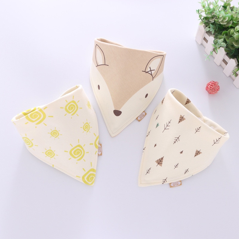 Organic Cotton Bandana Bibs Infant Feeding Smock Baby Burp Cloths Cartoon Saliva Towel Baby Eating Accessory Soft Baby Stuff