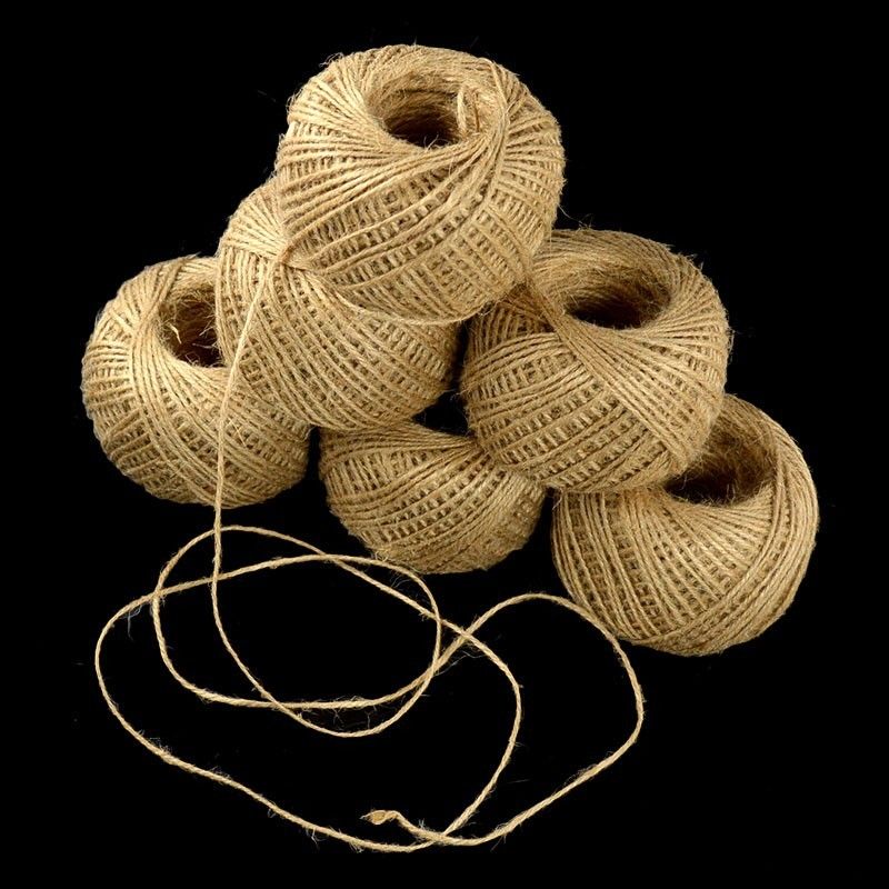 Natural Decor 90m Craft Twine Hemp Burlap String Twisted Jute Cord Rope Durable Rope Hanging Ornaments and Decoration
