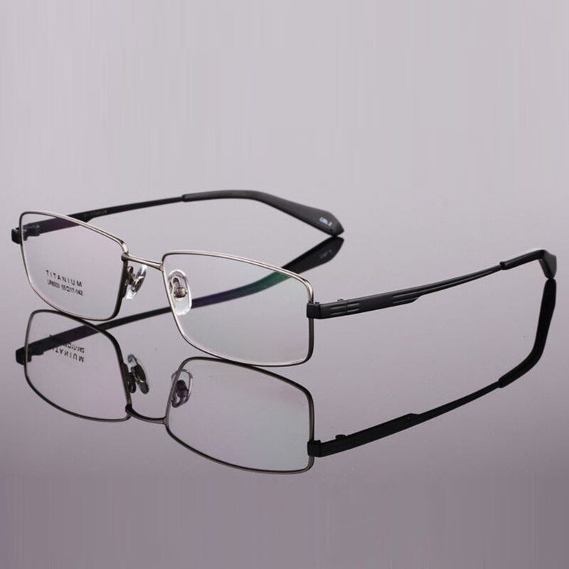 Men Spectacle Frame Eyeglasses Pure Titanium Computer Optical Glasses Clear Lens Frame For Male Prescription Eyewear RS447: RS447 C3 Gun-Gray