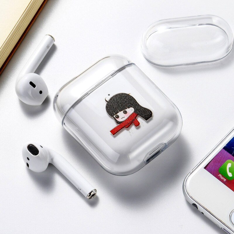 Case For Airpods Apple Case Cover Luxury Cartoon Cat Painted Hard Case Transparent On Air Pod Protective Cover for Airpod 1 2: 049