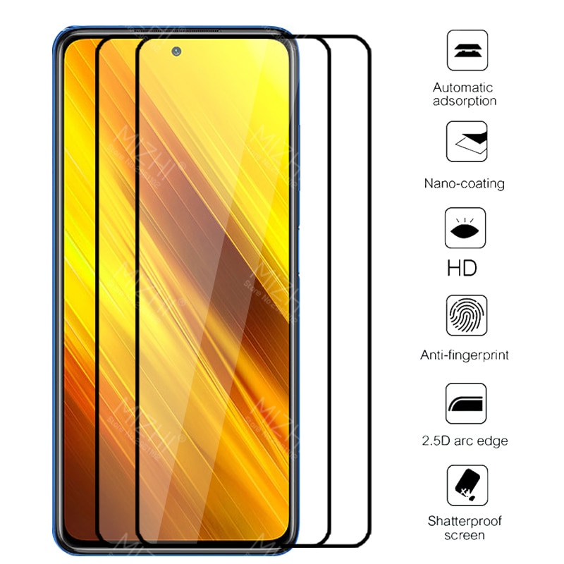 2Stck schutz glas für poco x3 fallen für xiaomi pocophone poco x3 x 3 pocox3 gehärtetem glas xiomi xaomi abdeckung