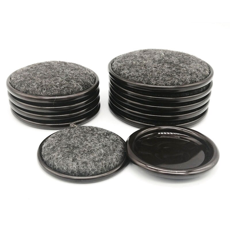 10/4pcs 2.5Inch Round-shape/Square Furniture Felt Caster Cups Covers Protector Rubber Table Chair Legs Feet Felt Cover Brown