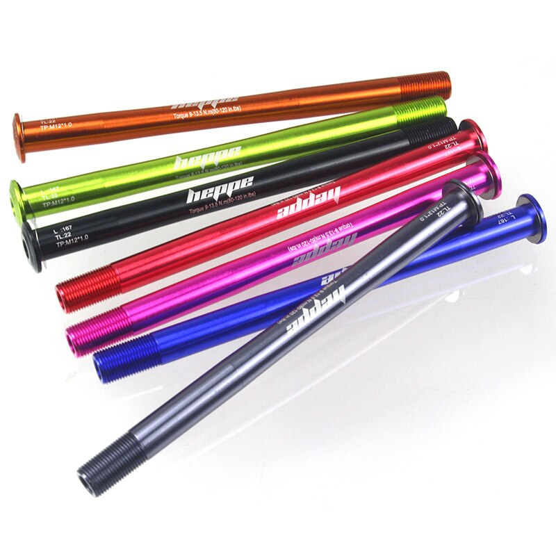 HEPPE-eje pasante para bicicleta de montaña, brochetas de eje trasero, 12x142, 12x148, liberación rápida, 167mm, M12xP1.0, multicolor