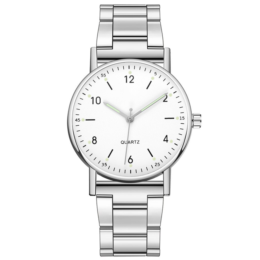 Dames haut de gamme montre à Quartz en acier inoxydable cadran lumineux loisirs montre dames acier femmes Bracelet montres relogio: A