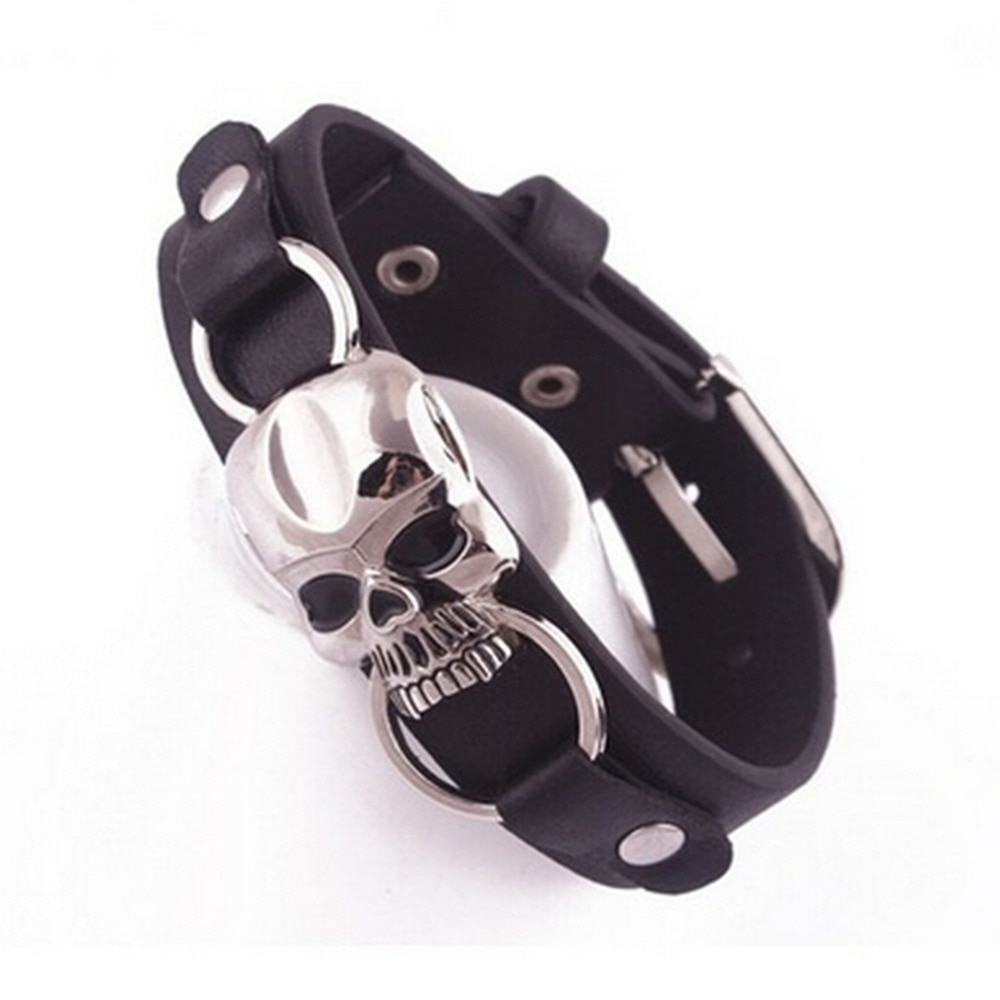 Pulsera de piel sintética con remaches de acero inoxidable para hombre y mujer, brazalete de piel, estilo Hip Hop, Punk, 1 unidad