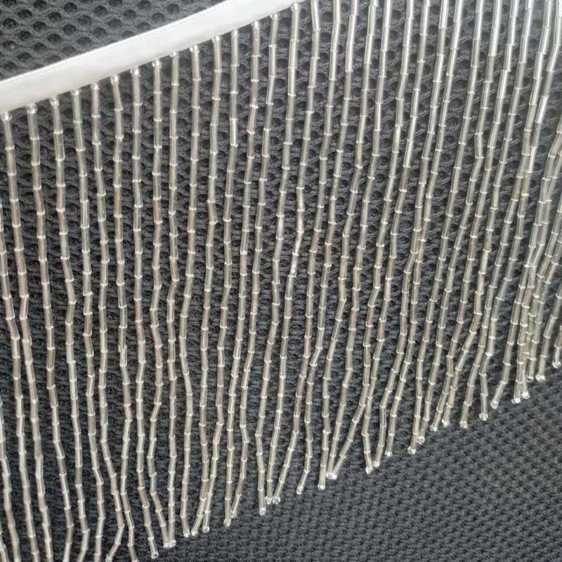 1 gård 15cm guldpärlor fransar trim band syrör tofs fransar trimning latin klänning drama aftonklänning plagg tillbehör: Silver-