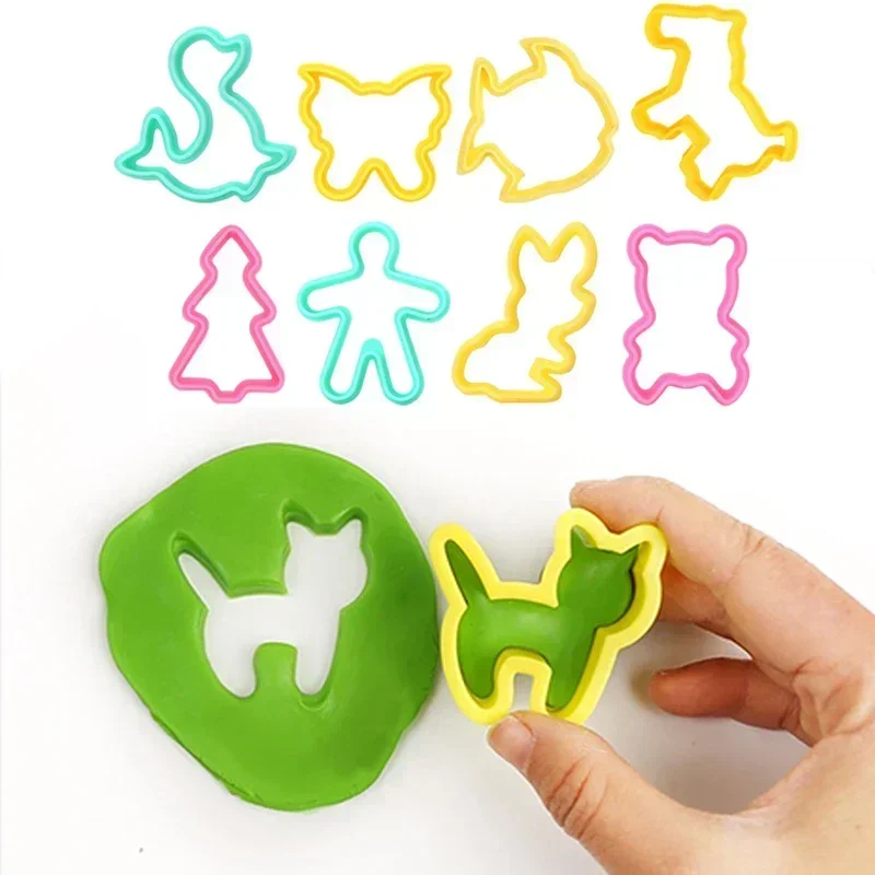 7/8/22PCS Kids DIY Clay Tool Play Dough Tool Kit Various Animal Molds Cutters Rolling Pins Plasticine Molds Clay Accessories