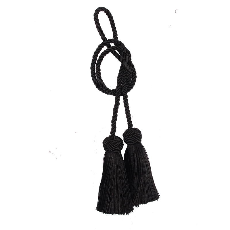 Curein – embrasses avec 2 glands à tête, Clips pour rideaux, attaches en corde, accessoires décoratifs pour la maison, 1 pièce: Violet
