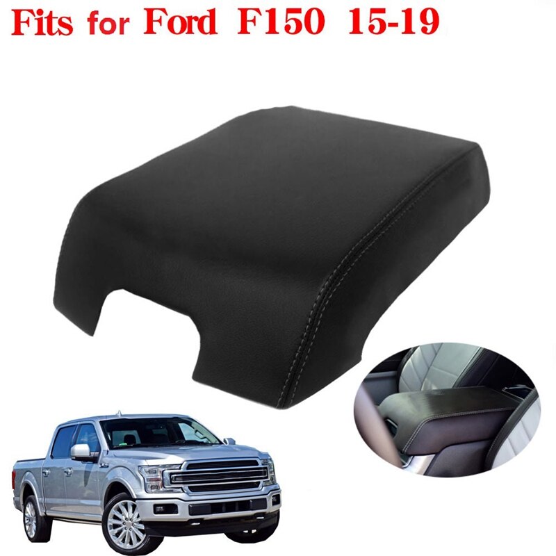 Funda sintética de cuero con reposabrazos de consola central para Ford F150 accesorios para coche