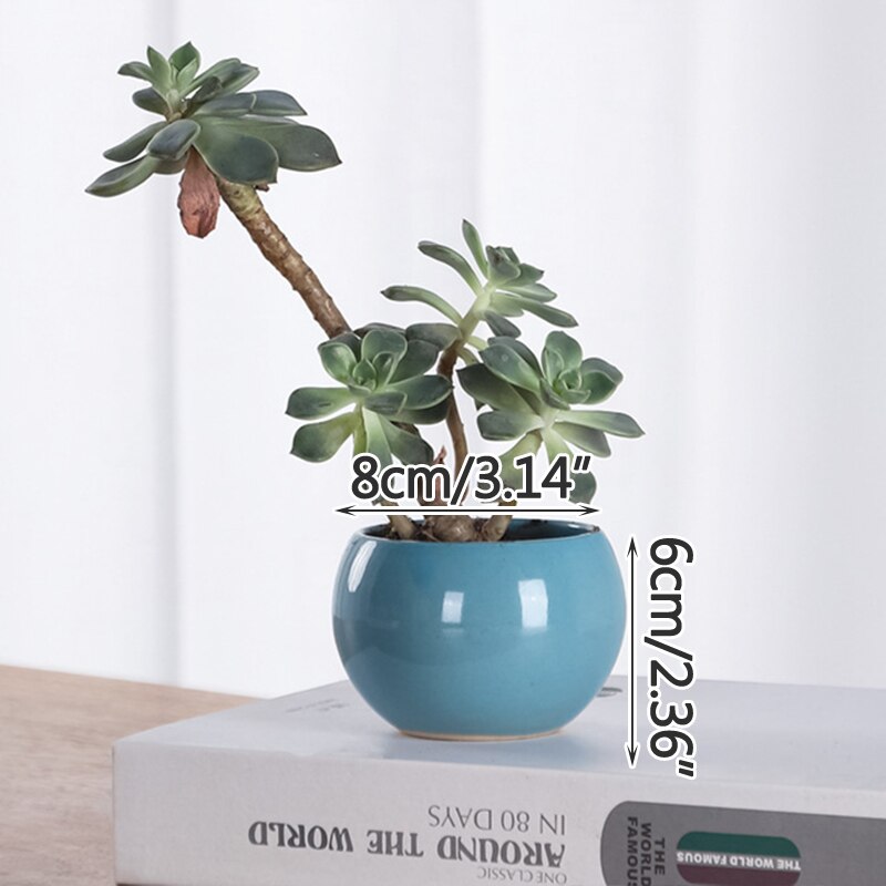 Koreańskie Macarons świeże ceramiczne sukulenty garnki zielone rośliny z otworami małe doniczkowe rośliny kreatywne kryty dekoracja biurka: D