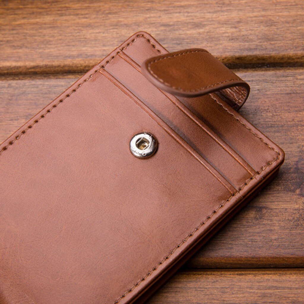 Wallet Men Retro Thin Wallet Men's Business Short Leather Card Case Walletgift For Father's Day Кошелек Женский#p30