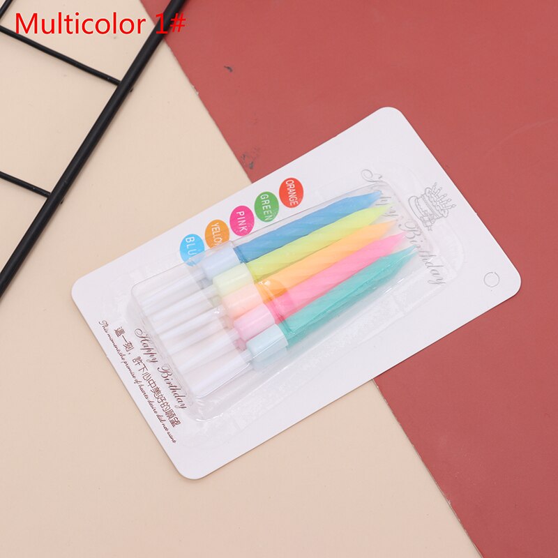 10pcs/set Thread Birthday Candles Cake Candle Wedding Party Decoration Supplies Stand Cake Candle: A