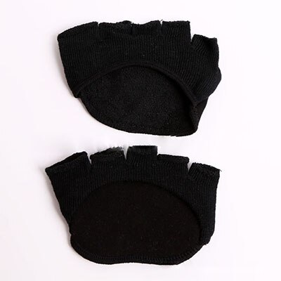 3pairs/lot Half-foot Socks Woman Five-finger Summer Cotton Invisible Socks High-heeled Ladies Breathable Sweat-absorption MKG543: black 1