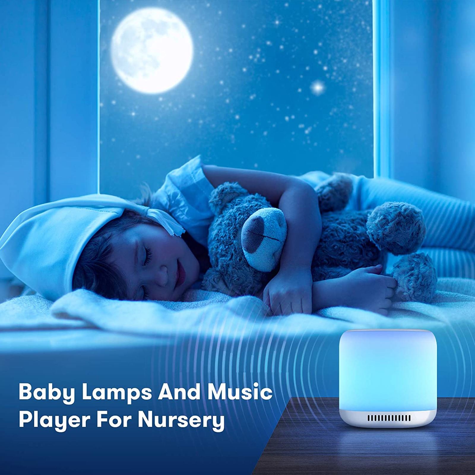 Bedside Night Light Baby Nursery Lamp Sleep Aid Light Breastfeeding Rechargeable Lamp With Sleeping Sounds