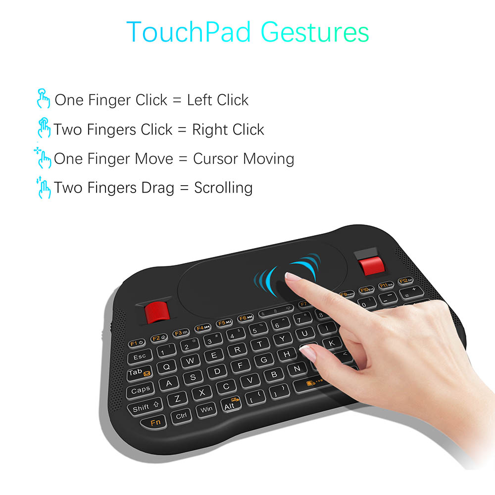 Air Mouse 2.4GHz Wireless mini keyboard 7 colors Backlit Russian English T18 Plus i8 + Touchpad Controller For Android TV BOX PC