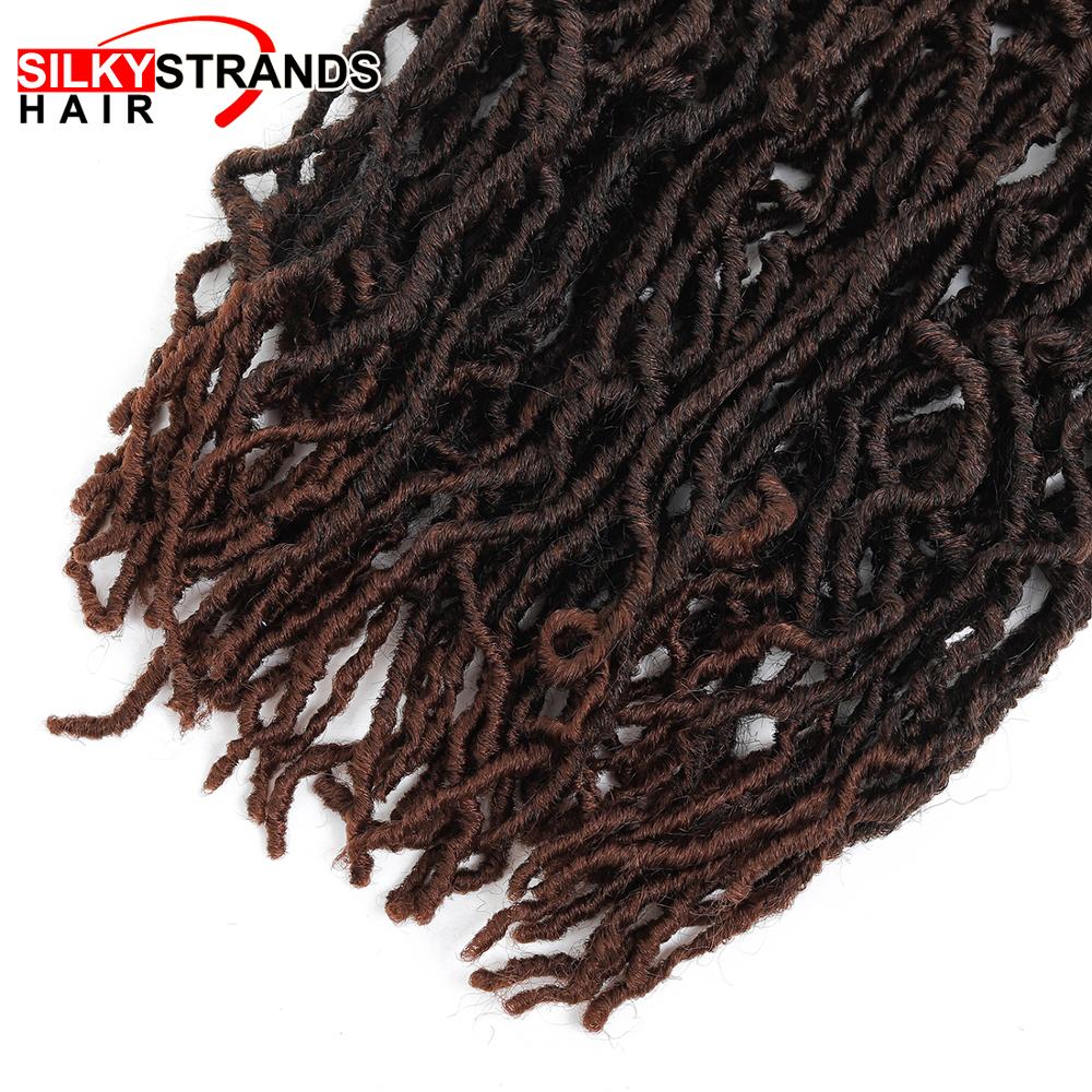 18 Inch Nu Faux Locs Crochet Hair Extension For Black Women Synthetic Ombre 20 Strands Goddess Faux Locs Curly Crochet Braids