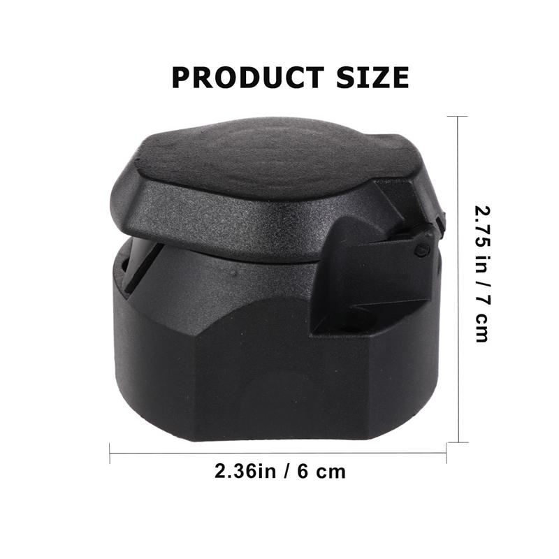 2pcs 12V 7 Pin Trailer Adapter Socket Truck Interface Socket with EU Plug