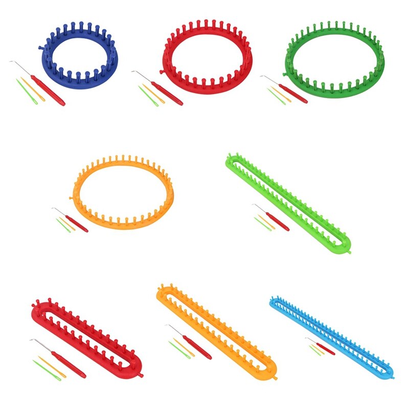 DIY maszyny dziewiarskie plastikowe okrągły kwadrat kapelusz narzędzie dziewiarskie kapelusz szalik maszyny dziewiarskie robienie na drutach szydełkować szycia tkactwo narzędzie