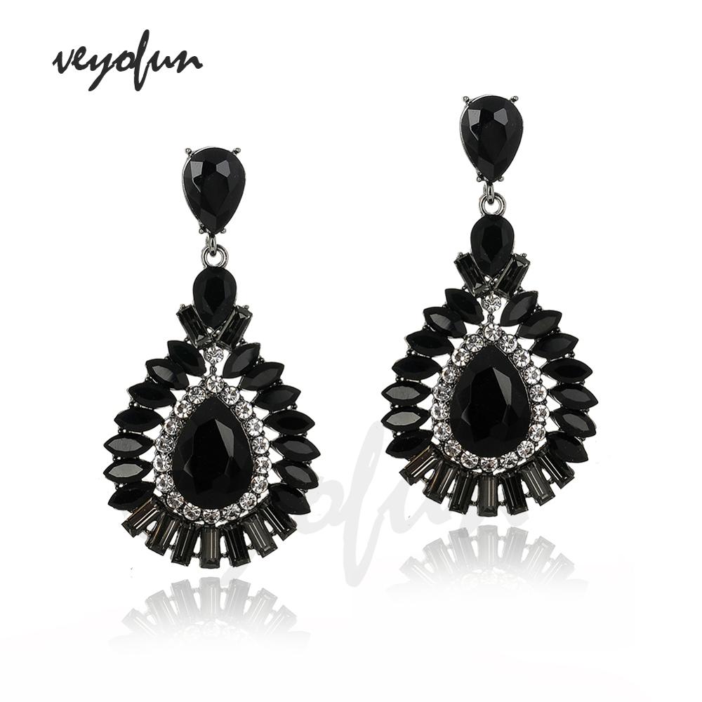 Veyofun-pendientes colgantes de cristal clásicos para mujer, joyería nupcial, hipérbola, ,