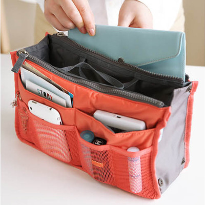 UOSC Organizer Bag Women Nylon Travel Insert Organizer Handbag Purse Large Liner Lady Makeup Cosmetic Bag Female Tote