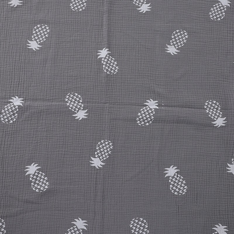 Tecknat tryckt bomullscrepe-tyg metervis dubbelt bomullsnättyg seersucker-material för gör-det-själv patchwork babysalivhandduk: 5 / 150 x 135cm