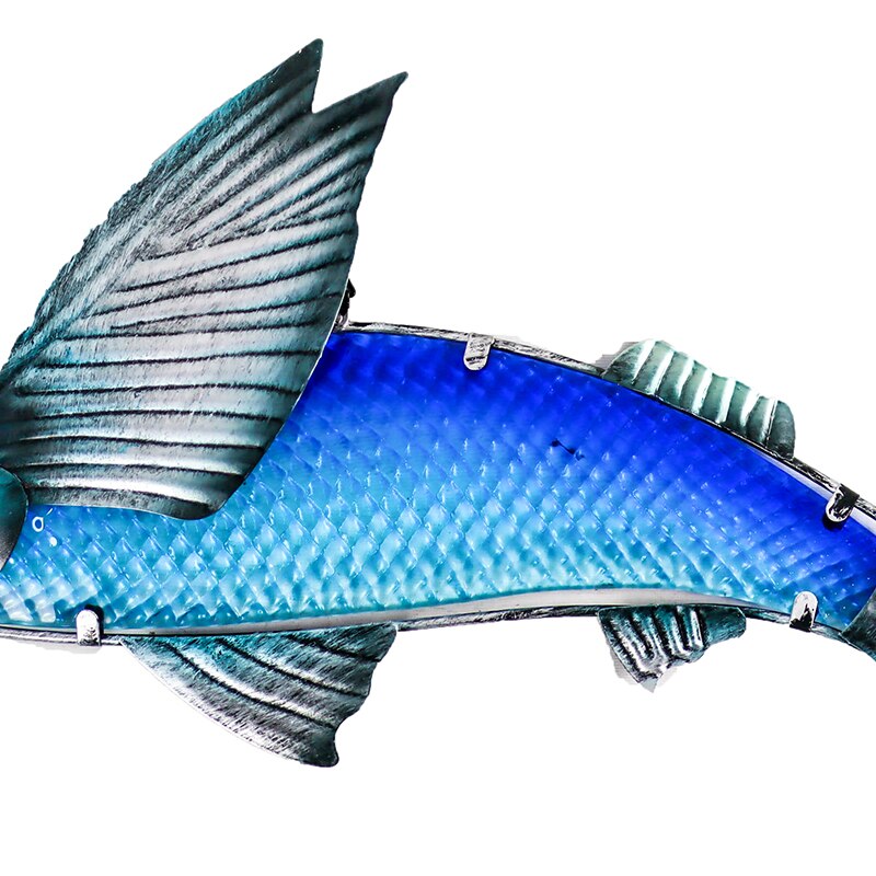Statue murale de poisson en verre en métal, décoration pour la maison ou le Jardin, Sculpture Miniature d'extérieur pour Jardin, statue murale