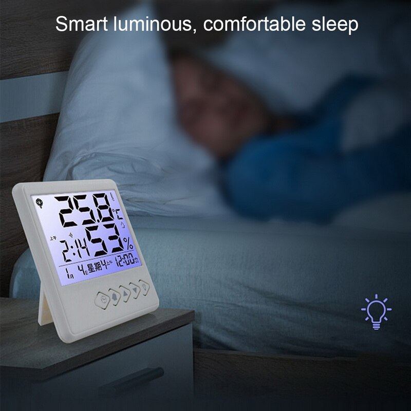 LED Digital Hygrometer Thermometer Indoor Temperature Humidity Gauge for Office Home