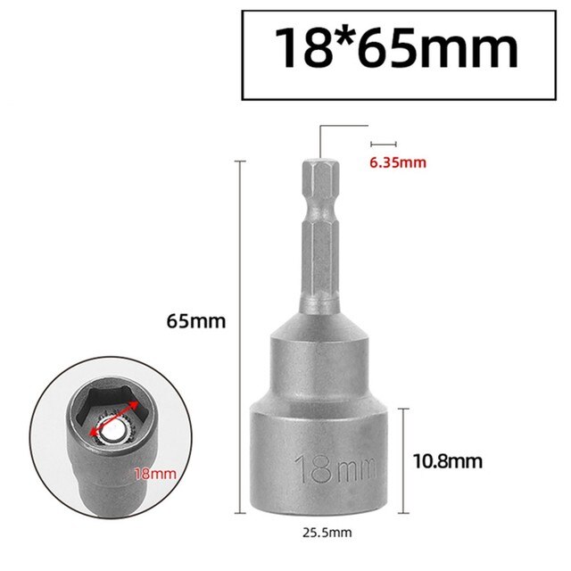 10 stuks Power Moer Driver Hex Magnetische Bit Set Socket Impact